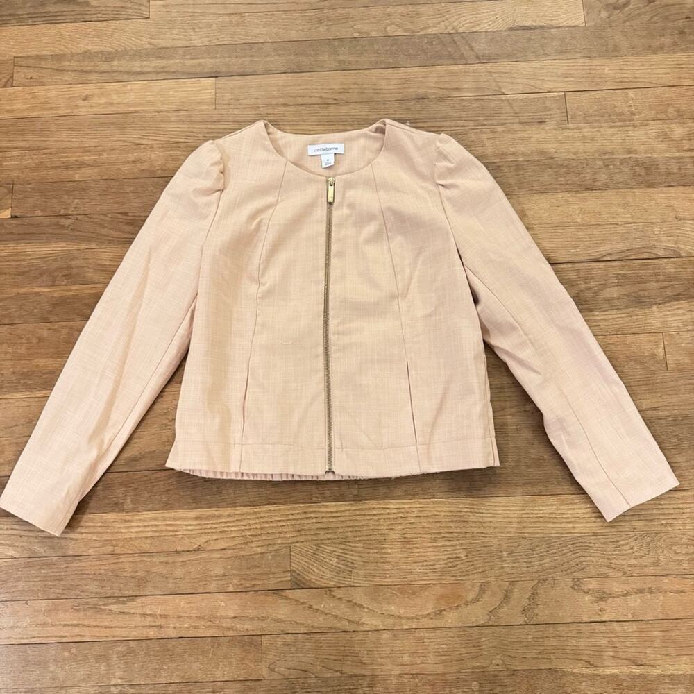 Liz Claiborne pink white zip front career jacket size 6
b43